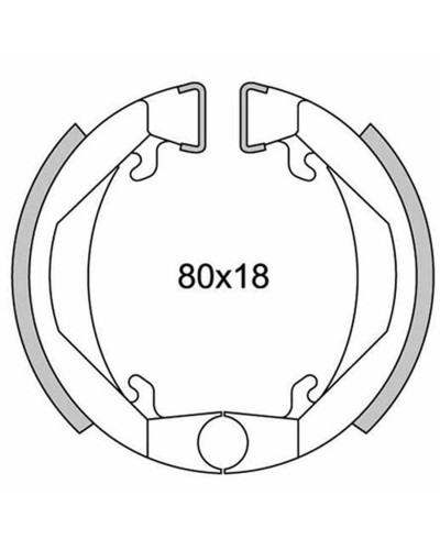 Mâchoires de frein avant arrière Teknix type Leleu 80x18 pour Peugeot 103 SP MBK 51 V et 41