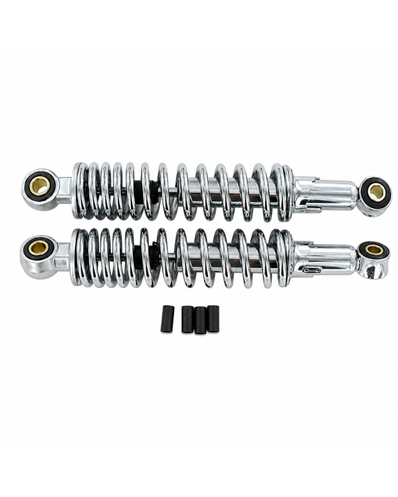 Paire d’amortisseurs chromés réglables 280 mm Peugeot 103 MBK 51