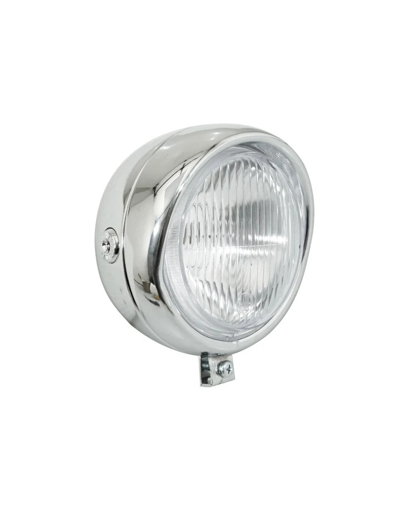 Phare rond chromé avec casquette Peugeot 103 MBK 51 diamètre 135 mm BA20d