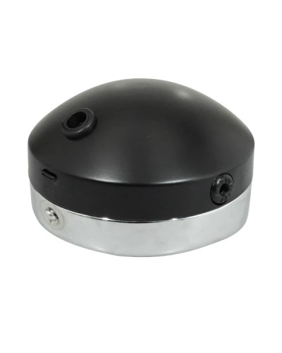 Phare projecteur Peugeot MBK rond 140 mm noir avec casquette chromée BA20D
