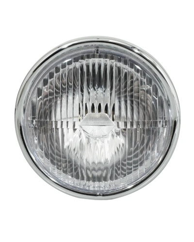 Phare projecteur Peugeot MBK rond 140 mm noir avec casquette chromée BA20D