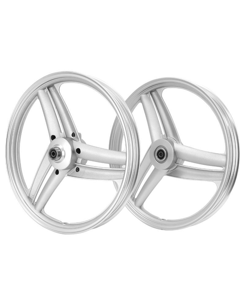 Paire de jantes 17 pouces type Grimeca argent pour Peugeot 103 SP et MVL