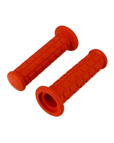 Poignées scooter cyclo aspect cross rouges 130 mm paire