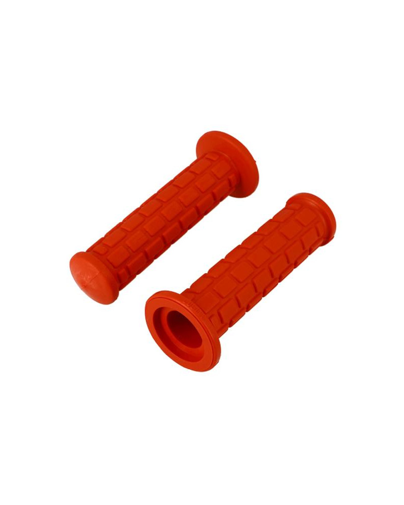 Poignées scooter cyclo aspect cross rouges 130 mm paire