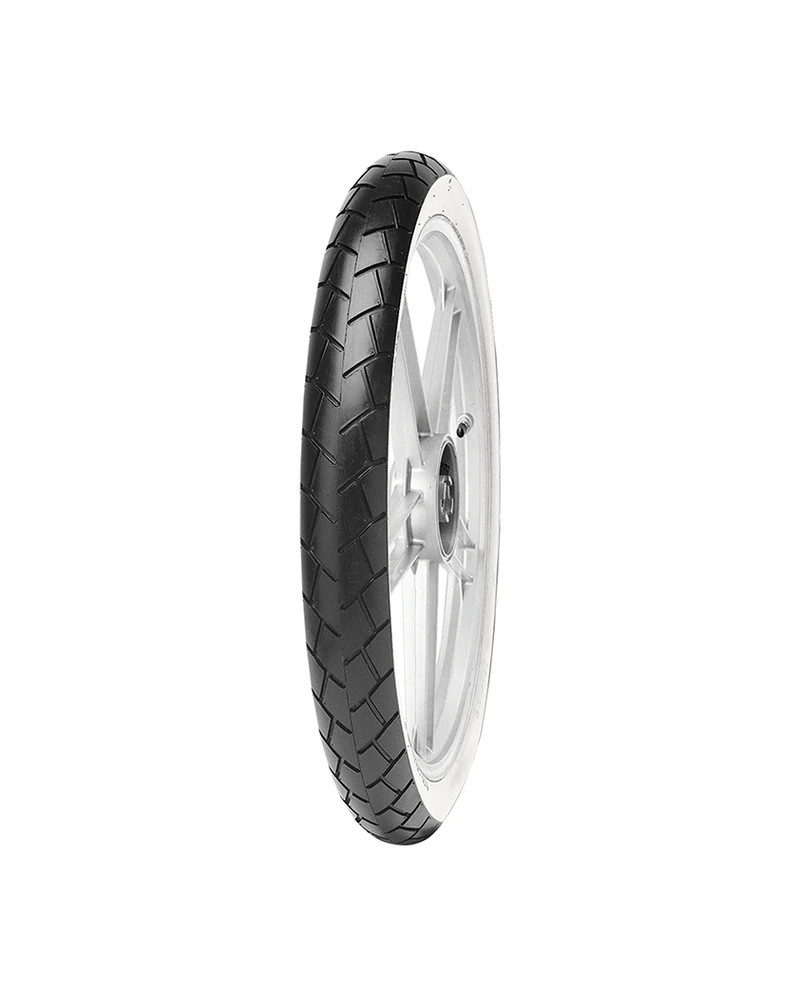 Pneu cyclo 17 pouces 2.50-17 Mitas MC11 flancs blancs renforcé