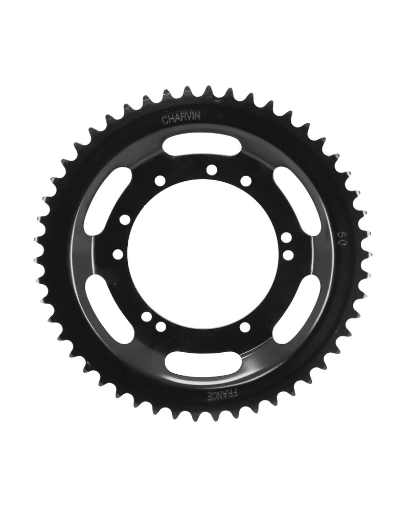 Couronne Peugeot 103 roue bâtons acier 50 dents alésage 94 mm 10 trous noire