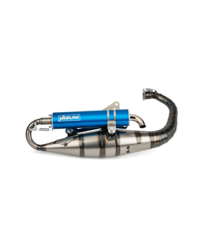 Pot d'échappement Yasuni C16 MBK Booster Stunt bleu non homologué