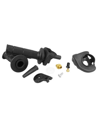Poignée de gaz moto off-road Domino 2122 tirage rapide alu noir monocâble