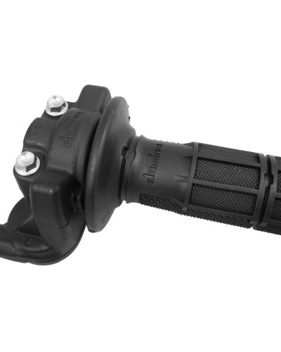 Poignée de gaz moto off-road Domino 2122 tirage rapide alu noir monocâble