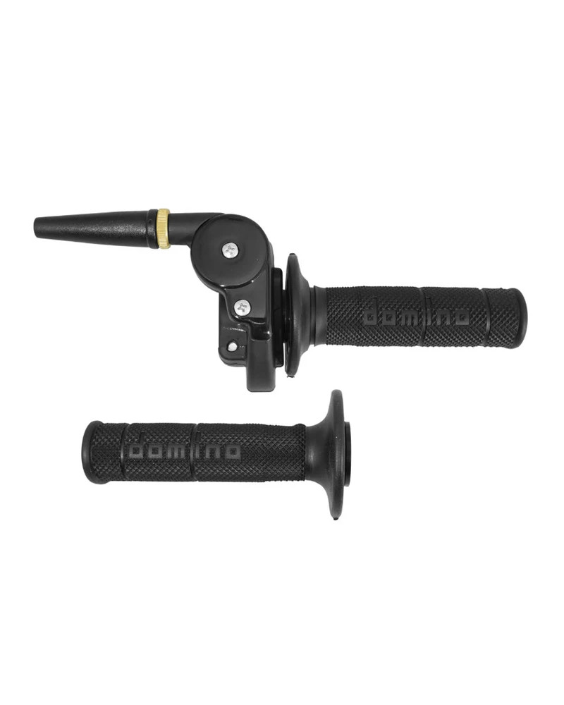 Poignée de gaz moto off-road Domino 2122 tirage rapide alu noir monocâble