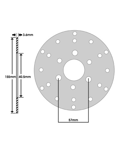 Disque de frein avant IGM MBK Booster Yamaha BW’S Peugeot Ludix V-Clic Piaggio Zip 155 mm 3 trous