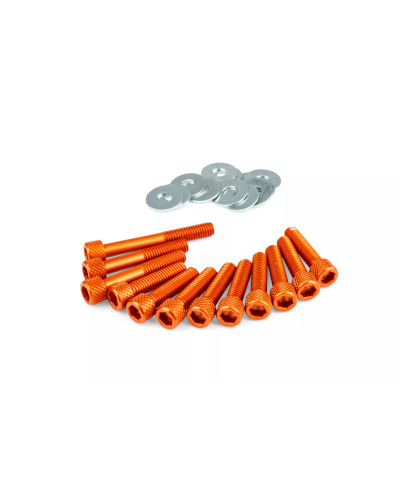 Kit de 12 vis de carter de kick en aluminium anodisé orange pour MBK Booster et Nitro