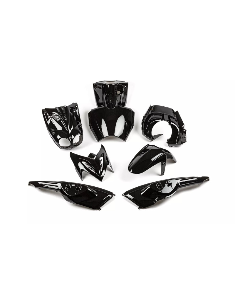 Kit carénage 7 pièces noir métallique pour MBK Stunt et Yamaha Slider Naked à partir de 2005
