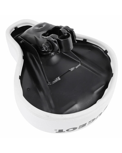 Selle blanche avec sérigraphie pour Peugeot 103