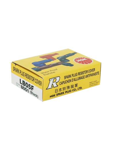 Antiparasite NGK LB05F noir 5 kilo ohm coudé 90 degrés pour bougie sans olive