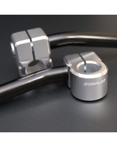 Paire de demi-guidons Doppler Open V2 aluminium noir et gris type bracelet diamètre 32 mm