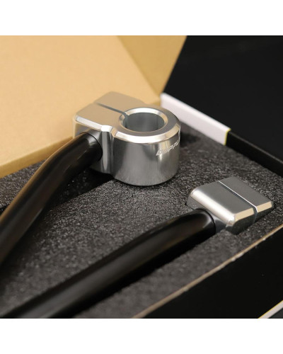 Paire de demi-guidons Doppler Open V2 aluminium noir et gris type bracelet diamètre 32 mm