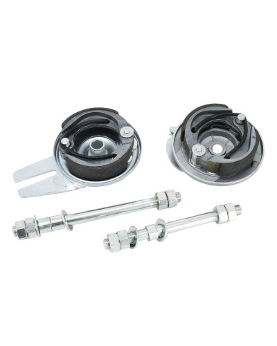 Paire de jantes 17x1.6 type Grimeca rouge pour Peugeot 103 SP MVL avec axes roulements et flasques