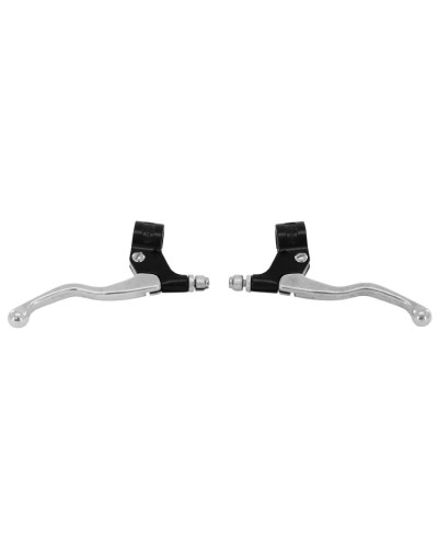 Paire de leviers de frein courts M84 alu noir poli pour Peugeot 103 MBK 51