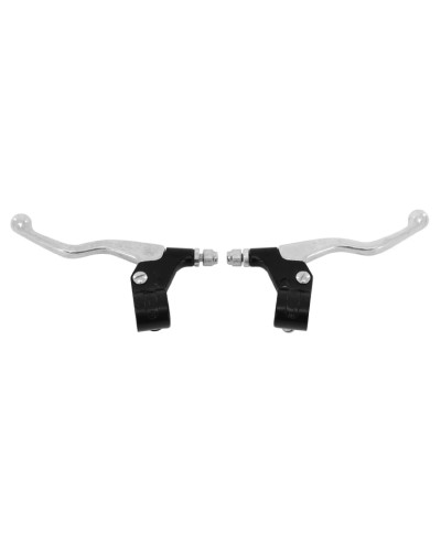 Paire de leviers de frein courts M84 alu noir poli pour Peugeot 103 MBK 51
