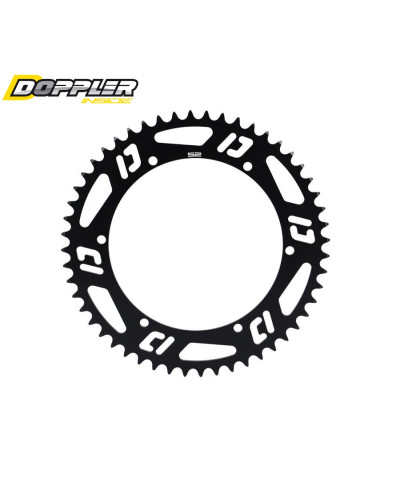 Couronne Doppler Open alu CNC noire 52 dents pour Peugeot 103 MBK 51
