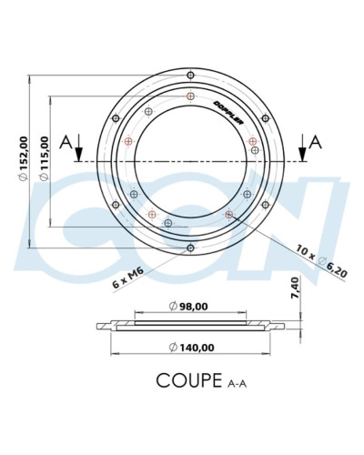 Porte-couronne Doppler Open alu CNC noir pour MBK 51