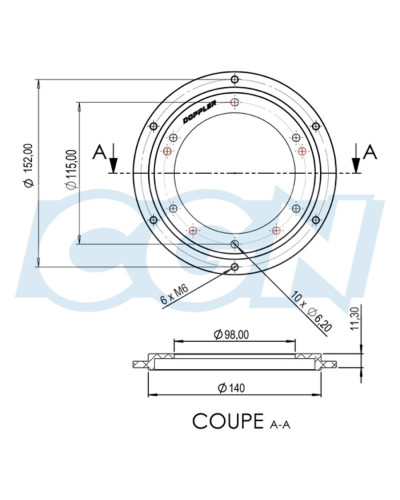 Porte-couronne Doppler Open alu CNC noir pour Peugeot 103