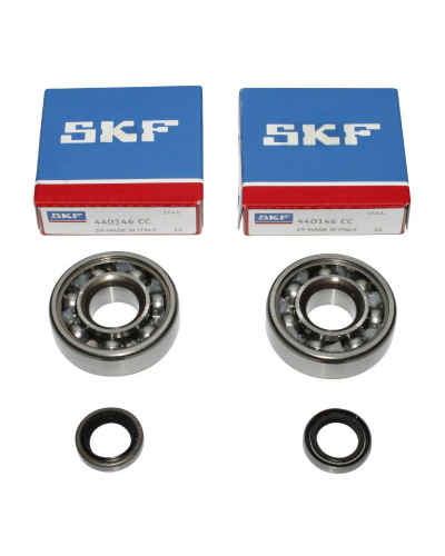 ROULEMENT EMBIELLAGE / VILEBREQUIN + JOINT SPI P2R ADAPTABLE MBK 51, 41, 40, 88, CLUB (KIT SKF 6302 QR ACIER)
