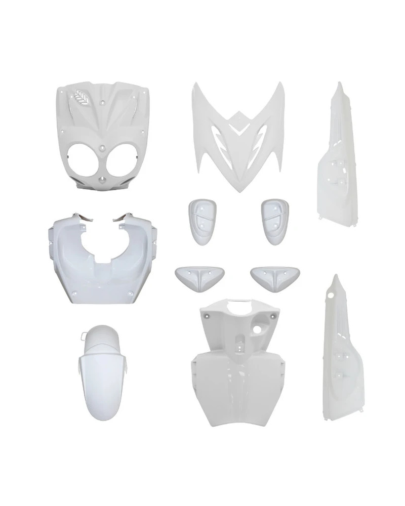 Kit carénages blanc avec pads blancs 11 pièces MBK Stunt Yamaha Slider à partir de 2005