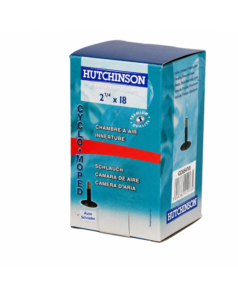 Chambre à air Hutchinson 18 pouces 2 1/4 x 18 valve Schrader noire