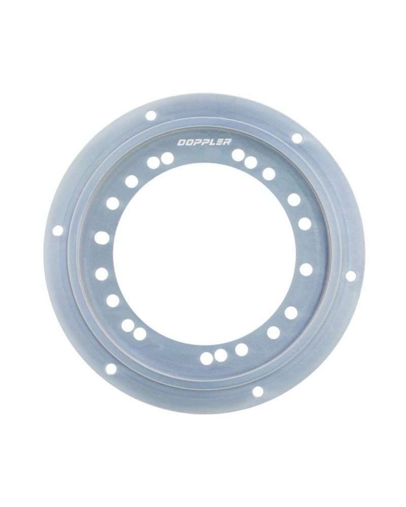 Porte-couronne Doppler Open Peugeot 103 Leleu 5 bâtons et jantes à rayons alu CNC argent