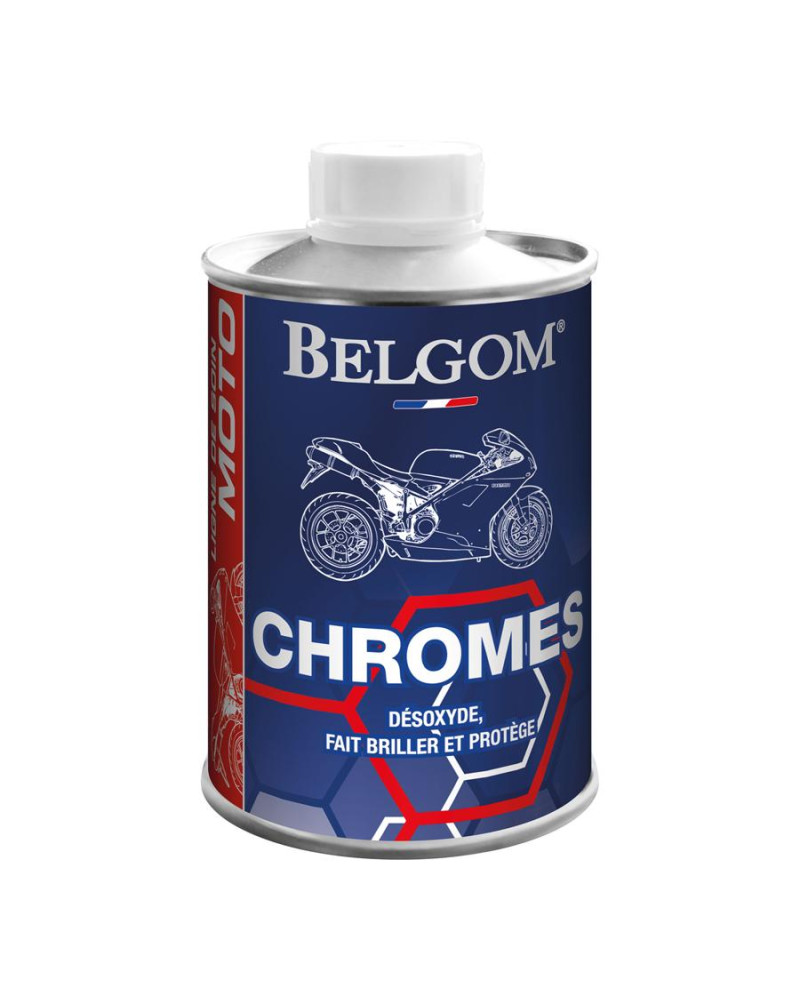 Belgom Chromes 250 ml polish rénovateur protecteur pour surfaces chromées
