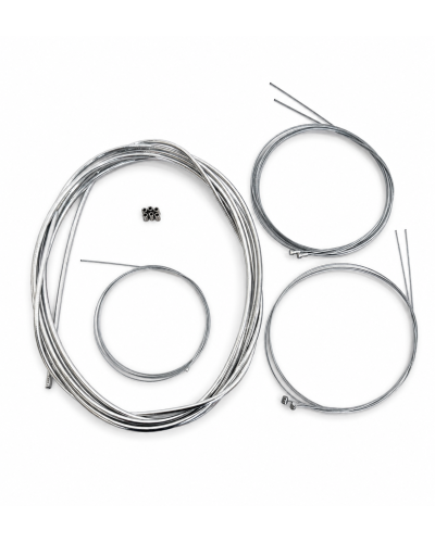 Kit câbles et gaines chromées MBK 51 Motobécane AV88 AV89 gaz starter freins