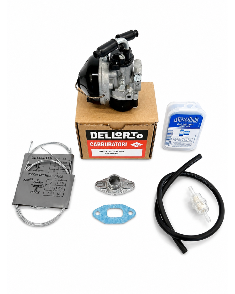 Pack carburateur Dellorto SHA 15 pipe 15 mm Motobécane moteur AV7