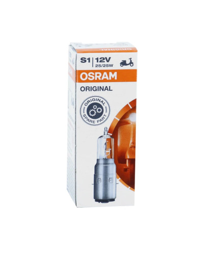 Ampoule halogène Osram S2 12V 35/35W BA20d blanche pour projecteur