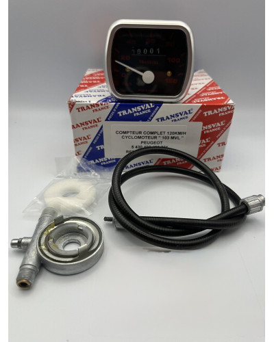 Compteur Peugeot 103 MVL 120 km/h Transval pour jantes 17 pouces Rigida Leleu