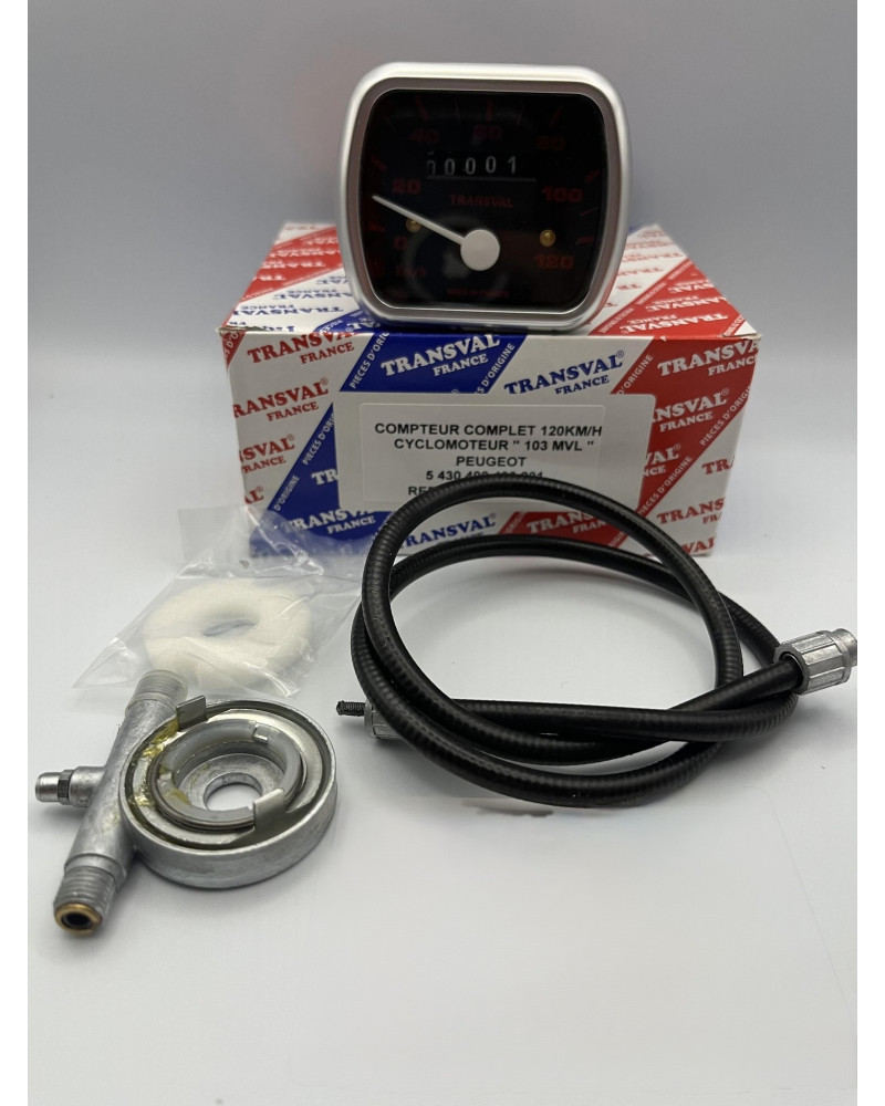Compteur Peugeot 103 MVL 120 km/h Transval pour jantes 17 pouces Rigida Leleu