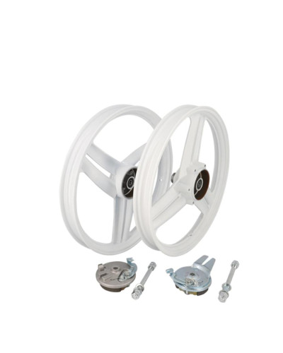 Paire de jantes 17 pouces type Grimeca blanches pour Peugeot 103 SP et MVL