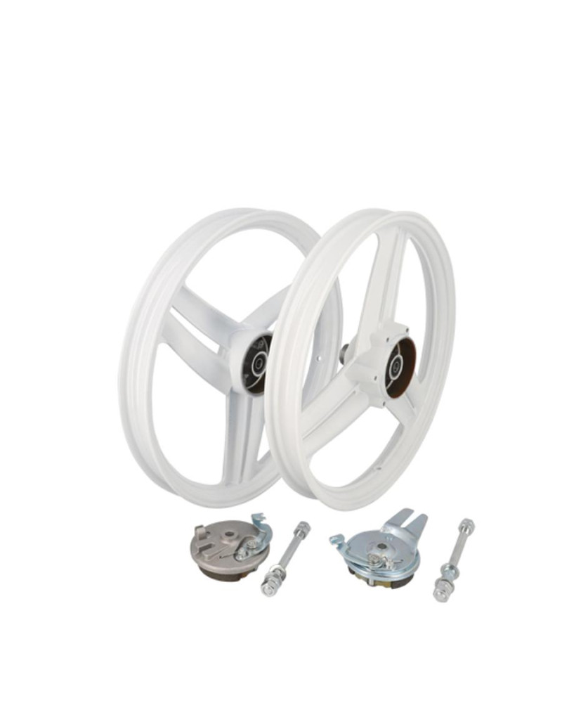 Paire de jantes 17 pouces type Grimeca blanches pour Peugeot 103 SP et MVL