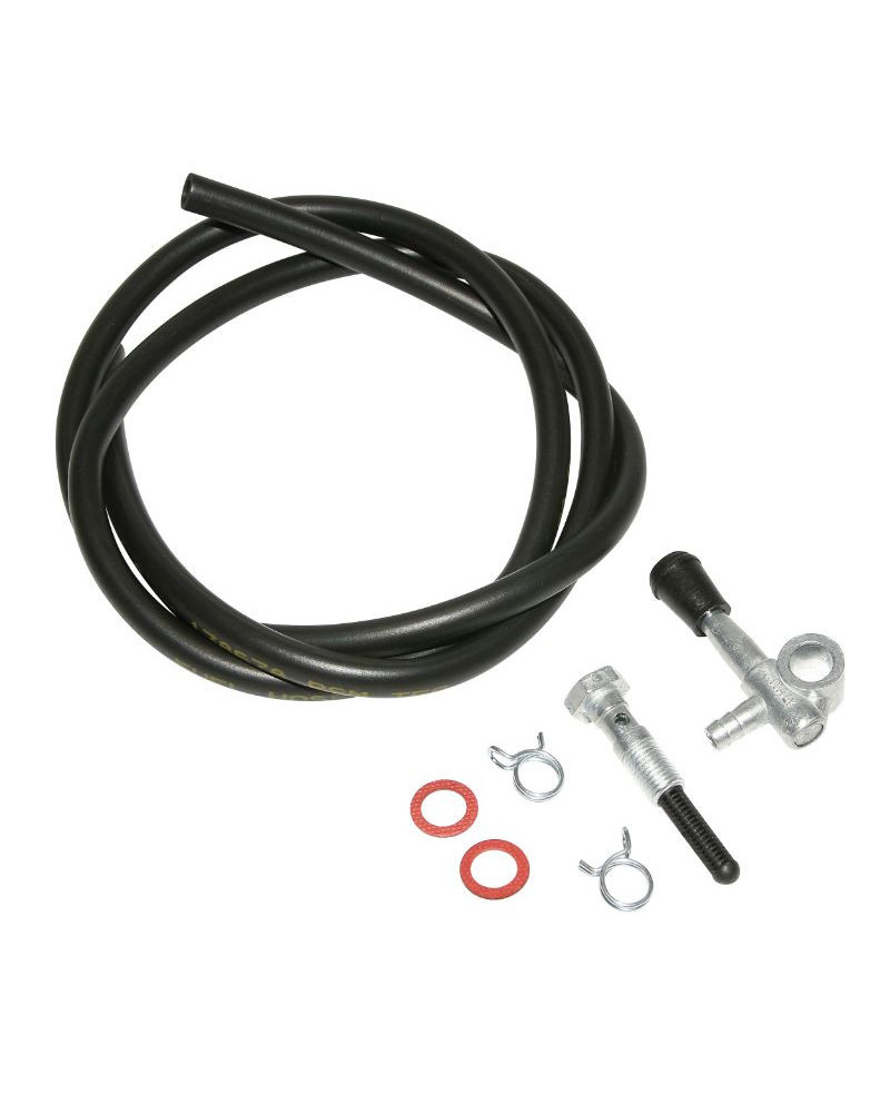 Robinet d’essence Motobécane 88 à tirette avec durite noire et colliers