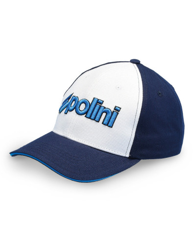 Casquette Polini blanc et bleu 100% coton