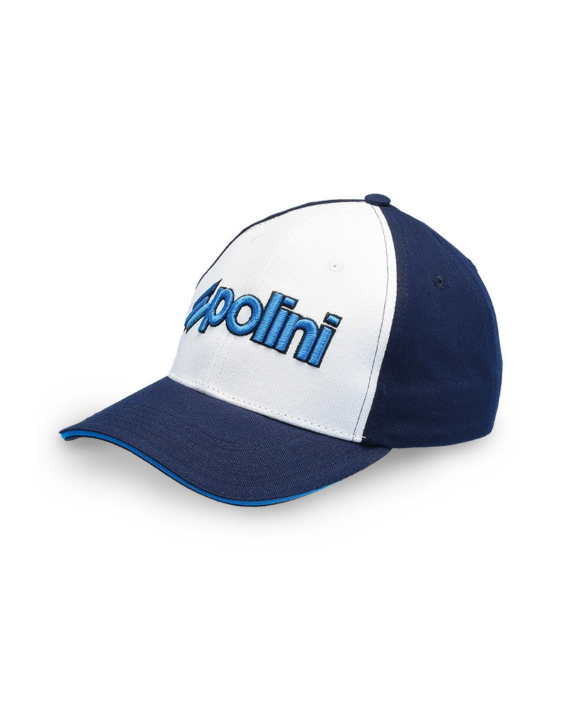 Casquette Polini blanc et bleu 100% coton