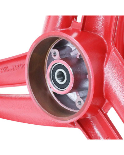 Paire de jantes 17x1.6 type Grimeca rouge pour Peugeot 103 SP MVL avec axes roulements et flasques