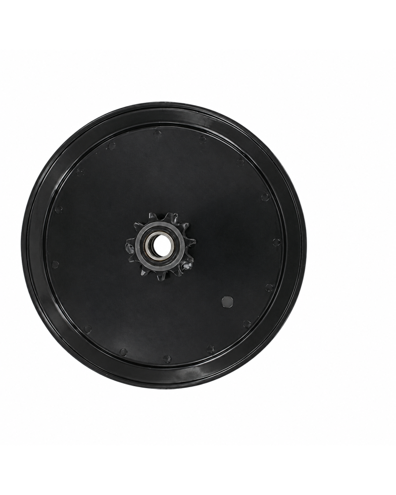 Poulie MBK 51 tôle noire 11 dents pignon fixe douille INA