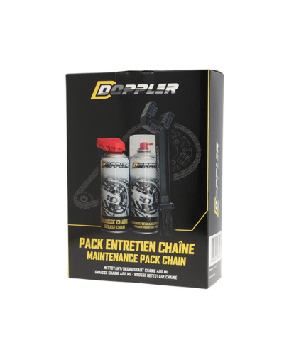 Pack entretien chaîne Doppler nettoyant graisse + brosse
