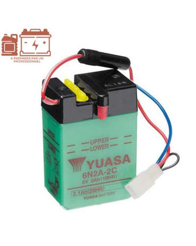 Batterie Yuasa 6N2A-2C 6V 2Ah Classic livrée sans acide