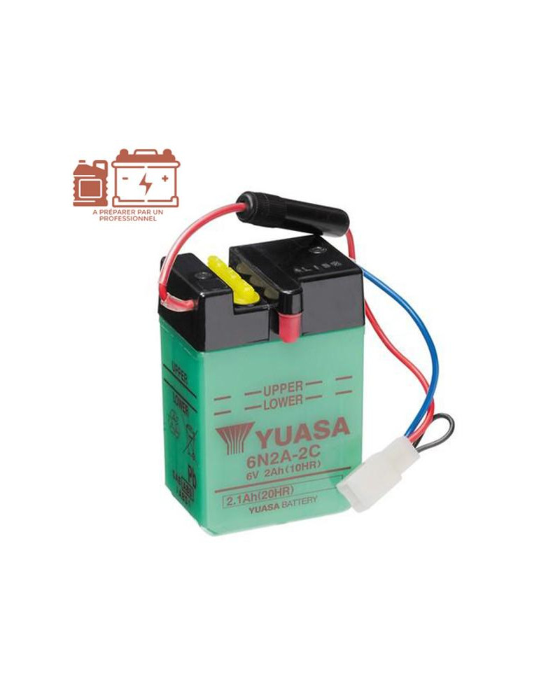 Batterie Yuasa 6N2A-2C 6V 2Ah Classic livrée sans acide