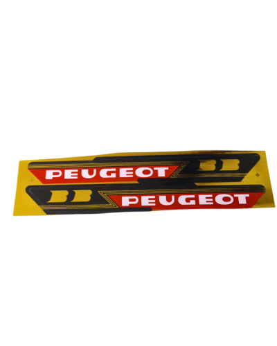 Paire d’autocollants carter moteur Peugeot BB or et rouge