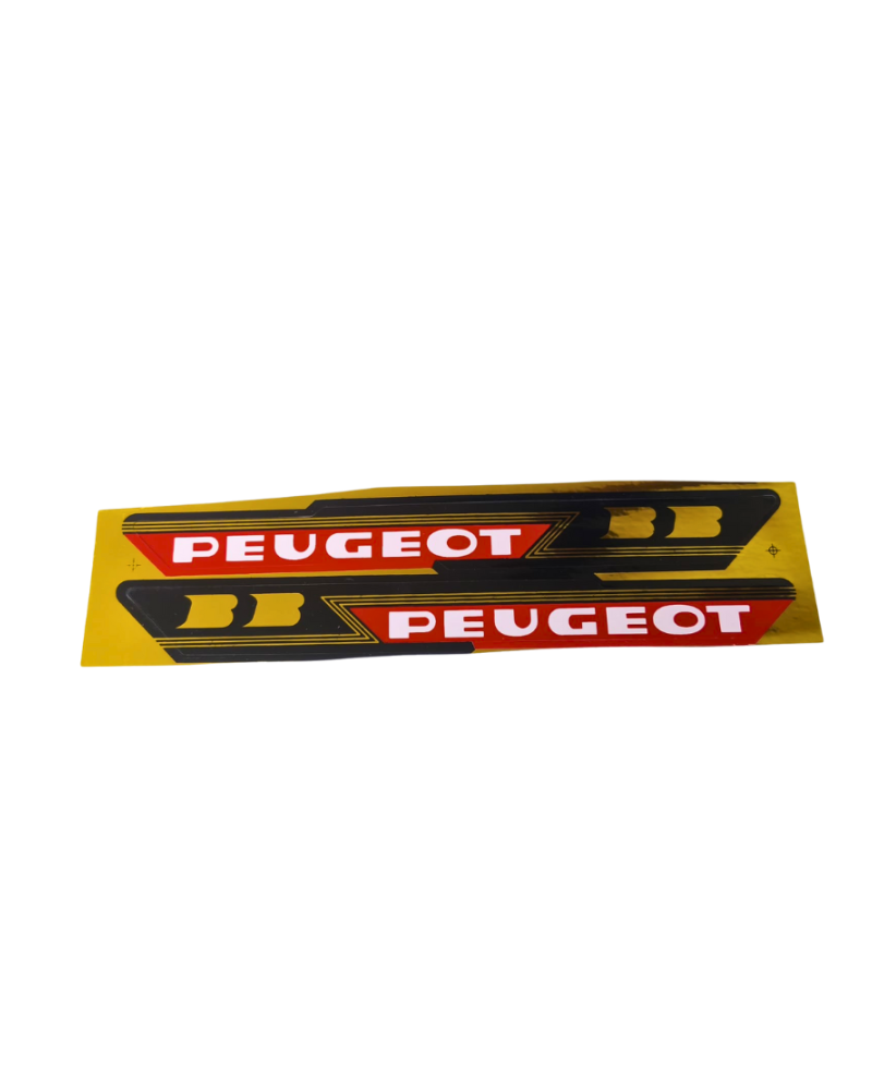 Paire d’autocollants carter moteur Peugeot BB or et rouge