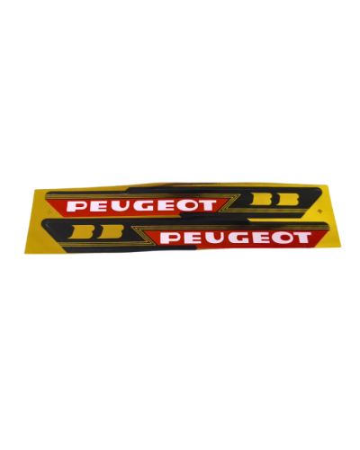 Paire d’autocollants carter moteur Peugeot BB or et rouge